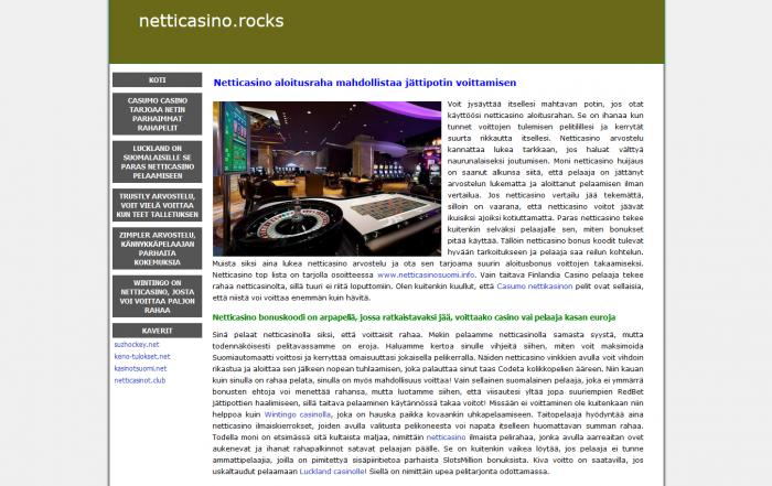 Netticasino rocks arvostelu